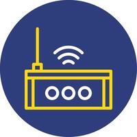 Wi-Fi Router Dual Line Circle Icon vector