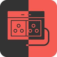 Power Strip Red Inverse Icon vector