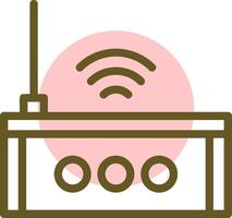 Wi-Fi Router Linear Circle Icon vector