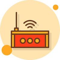 Wi-Fi Router Filled Shadow Circle Icon vector