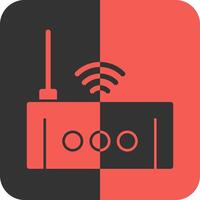 Wi-Fi Router Red Inverse Icon vector