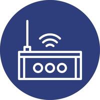 Wi-Fi Router Outline Circle Icon vector