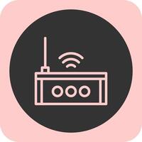 Wi-Fi Router Linear Round Icon vector