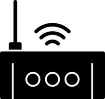 Wifi enrutador glifo icono vector