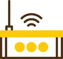 Wifi enrutador amarillo mentir circulo icono vector