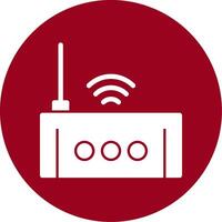 Wi-Fi Router Line Circle Icon vector