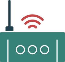 Wi-Fi Router Glyph Two Color Icon vector