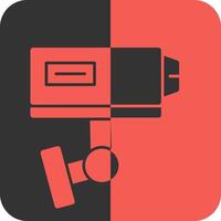 Security Camera Red Inverse Icon vector