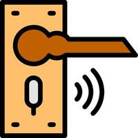 Smart Lock Line Filled Icon vector