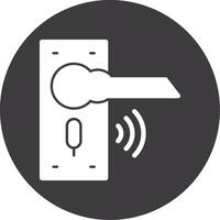 Smart Lock Glyph Circle Icon vector