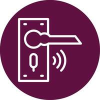 Smart Lock Outline Circle Icon vector