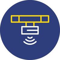 movimiento sensor doble línea circulo icono vector