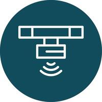 Motion Sensor Outline Circle Icon vector