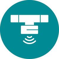 Motion Sensor Glyph Circle Icon vector