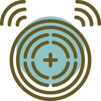 Smoke Alarm Linear Circle Icon vector