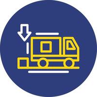 Unloading zone Dual Line Circle Icon vector