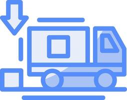 Unloading zone Line Filled Blue Icon vector