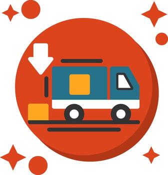 Unloading zone Tailed Color Icon vector