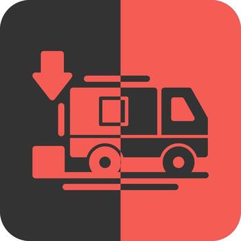 Unloading zone Red Inverse Icon vector