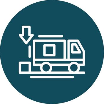 Unloading zone Outline Circle Icon vector