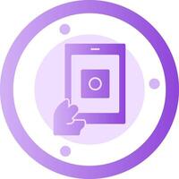 Hand with a tablet for online applications Glyph Gradient Icon vector