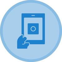 Hand with a tablet for online applications Multicolor Circle Icon vector