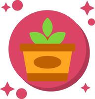 House Plant Tailed Color Icon vector