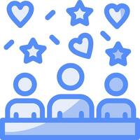 Group of diverse people representing inclusivity Line Filled Blue Icon vector