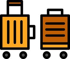 Suitcase packed for relocation Line Filled Icon vector