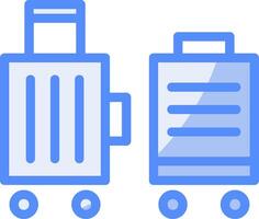 Suitcase packed for relocation Line Filled Blue Icon vector