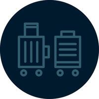Suitcase packed for relocation Line Multi color Icon vector