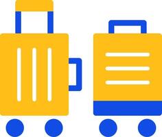 Suitcase packed for relocation Flat Two Color Icon vector