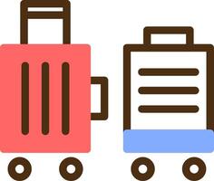 Suitcase packed for relocation Color Filled Icon vector