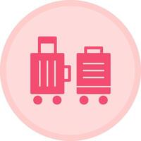 Suitcase packed for relocation Multicolor Circle Icon vector