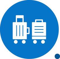 Suitcase packed for relocation Glyph Shadow Icon vector