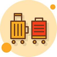 Suitcase packed for relocation Filled Shadow Circle Icon vector