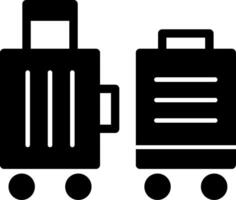 Suitcase packed for relocation Glyph Icon vector