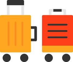 Suitcase packed for relocation Flat Icon vector