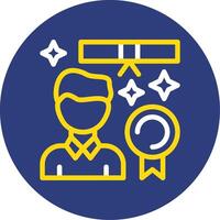 Person with a diploma indi Dual Line Circle Icon vector