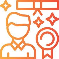 Person with a diploma indi Linear Gradient Icon vector