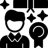 persona con un diploma indi glifo icono vector