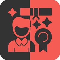 Person with a diploma indi Red Inverse Icon vector