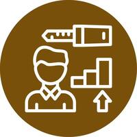 Person with a key representing opportunity Outline Circle Icon vector