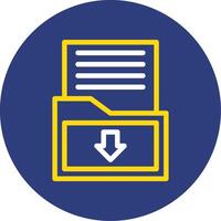 Folder with documents symbolizing organization Dual Line Circle Icon vector