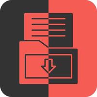 Folder with documents symbolizing organization Red Inverse Icon vector