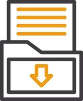 Folder with documents symbolizing organization Line Circle Icon vector