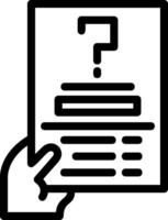 Hand with a question mark for information Line Icon vector