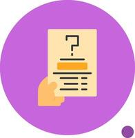 Hand with a question mark for information Flat Shadow Icon vector