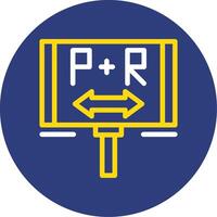 Park and ride Dual Line Circle Icon vector