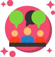 Chat bubble for networking conversations Tailed Color Icon vector